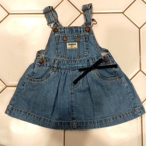 Oshkosh Bgosh Blue Denim Overalls Dress Size 18 months